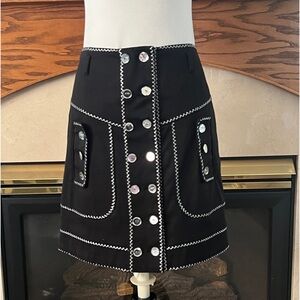 Per Se Black Luxury Contemporary A-Line Skirt Size 6 NWOT